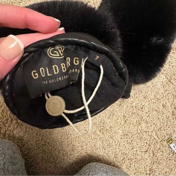 Goldbergh Hill Black Faux Fur Furry Mittens worn once 7 - Picture 5 of 6